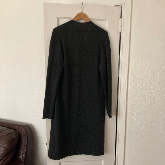 Lusso Heather Charcoal Duster Cardigan Cashmere Size M - Picture 2 of 10